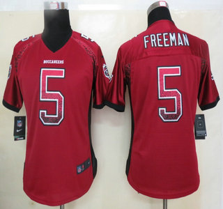 Nike Tampa Bay Buccaneers #5 Josh Freeman Drift Fashion Red Elite Womens Jersey
