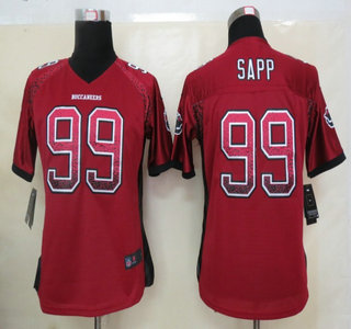 Nike Tampa Bay Buccaneers #99 Warren Sapp Drift Fashion Red Elite Womens Jersey