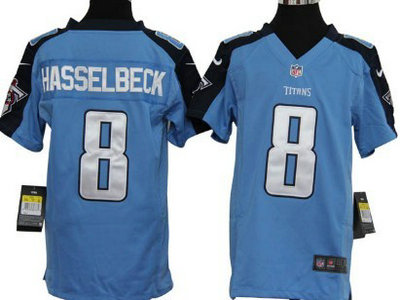 Nike Tennessee Titans 8 Matt Hasselbeck Light Blue Game Kids Jersey