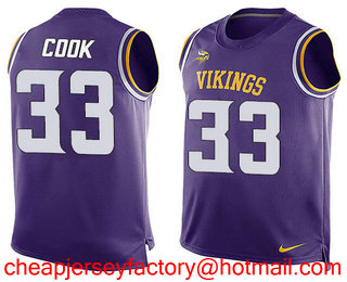 Nike Vikings #33 Dalvin Cook Purple Team Color Men's Stitched NFL Limited Tank Top Jersey
