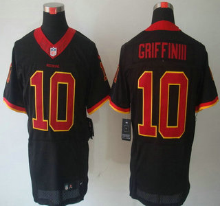Nike Washington Redskins #10 Robert Griffin III Black Elite Jersey