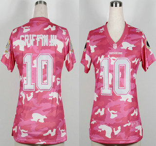 Nike Washington Redskins #10 Robert Griffin III Fashion 2013 New Pink Camo Women's Jersey