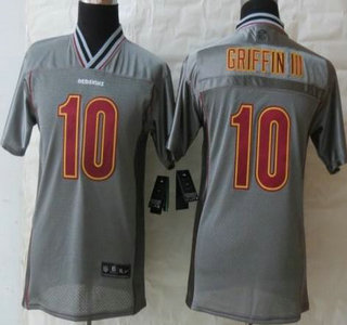 Nike Washington Redskins #10 Robert Griffin III Grey Vapor Elite Kids Jerseys