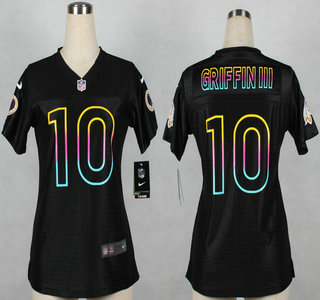 Nike Washington Redskins #10 Robert Griffin III Pro Line Black Fashion Womens Jersey
