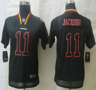Nike Washington Redskins #11 DeSean Jackson Lights Out Black Elite Kids Jersey