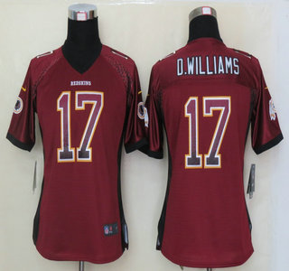 Nike Washington Redskins #17 Doug Williams Drift Fashion Red Elite Womens Jersey