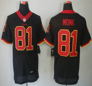 Nike Washington Redskins #81 Art Monk Black Elite Jersey