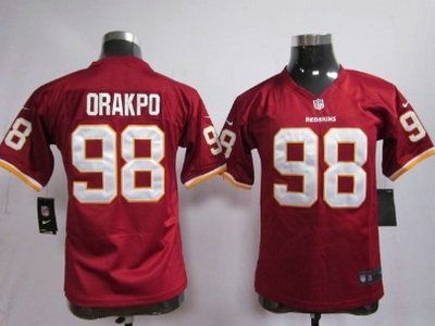 Nike Washington Redskins 98 Brian Orakpo Red Game Kids Jersey