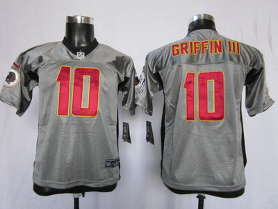 Nike Washington Redskins 10 Robert Griffin III Grey Shadow Game Kids Jersey