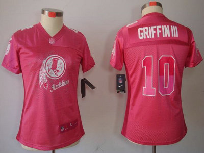Nike Washington Redskins 10 Robert Griffin III Pink Fem Fan Elite Womens Jersey
