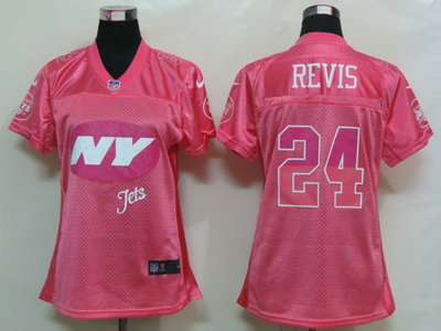 Nike New York Jets 24 Darrelle Revis Pink Elite Womens Jersey