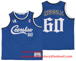 Nipsey Hussle 60 Crenshaw Blue Basketball Jersey