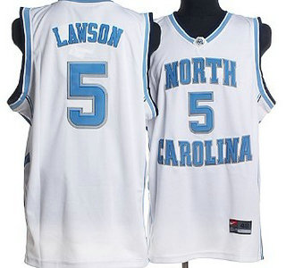 North Carolina Tar Heels #5 Ty Lawson White Authentic Jersey
