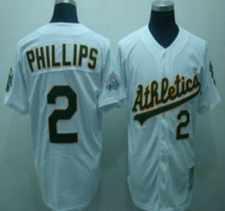 Oakland Athletics #2 Tony Phillips White Throwback Jersey
