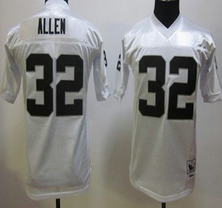 Oakland Raiders #32 Marcus Allen White Throwback Kids Jersey