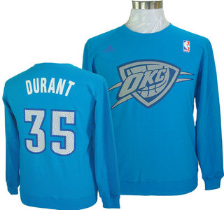 Oklahoma City Thunder #35 Kevin Durant Blue Hoody