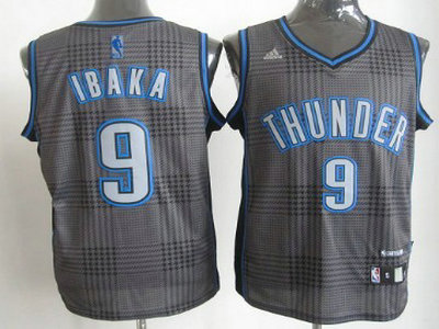 Oklahoma City Thunder 9 Serge Ibaka Black Rhythm Fashion Jersey