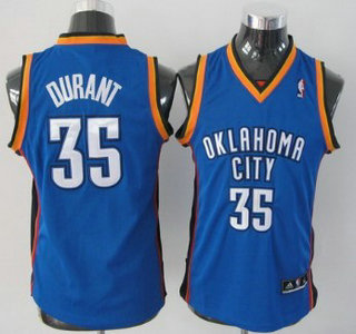 Oklahoma City Thunder 35 Durant Blue Authentic Kids Jersey