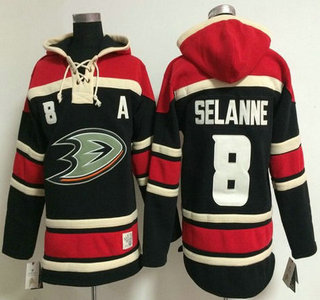 Old Time Hockey Anaheim Ducks #8 Teemu Selanne Black Hoody