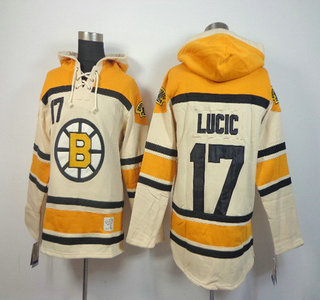 Old Time Hockey Boston Bruins #17 Milan Lucic Cream Hoody