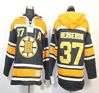 Old Time Hockey Boston Bruins #37 Patrice Bergeron Black Hoody