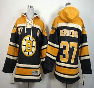 Old Time Hockey Boston Bruins #37 Patrice Bergeron Black Kids Hoody