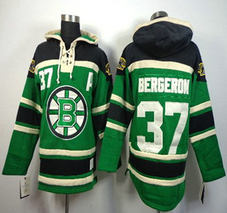 Old Time Hockey Boston Bruins #37 Patrice Bergeron Green Hoody