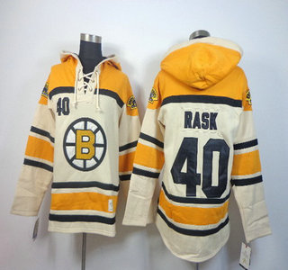 Old Time Hockey Boston Bruins #40 Tuukka Rask Cream Hoody