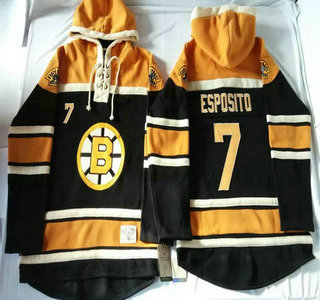 Old Time Hockey Boston Bruins #7 Phil Esposito Black Hoody
