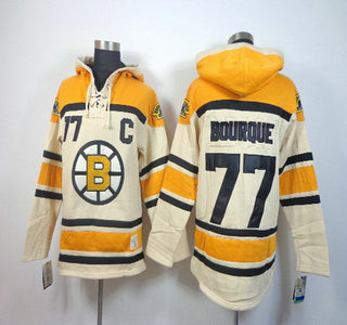 Old Time Hockey Boston Bruins #77 Ray Bourque Cream Hoody