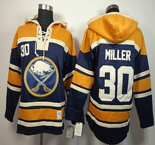 Old Time Hockey Buffalo Sabres #30 Ryan Miller Navy Blue Hoody