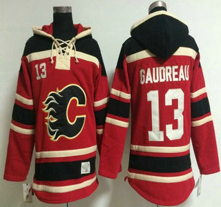 Old Time Hockey Calgary Flames #13 Johnny Gaudreau Red Hoody