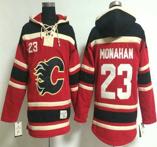 Old Time Hockey Calgary Flames #23 Sean Monahan Red Hoody
