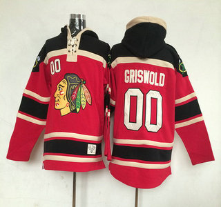 Old Time Hockey Chicago Blackhawks #00 Clark Griswold Red Hoody