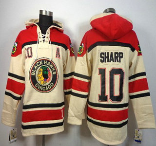 Old Time Hockey Chicago Blackhawks #10 Patrick Sharp Cream Hoody
