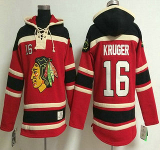 Old Time Hockey Chicago Blackhawks #16 Marcus Kruger Red Hoody