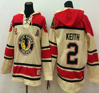 Old Time Hockey Chicago Blackhawks #2 Duncan Keith Cream Hoody