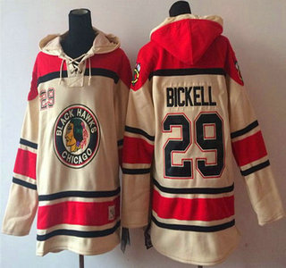 Old Time Hockey Chicago Blackhawks #29 Bryan Bickell Cream Hoody