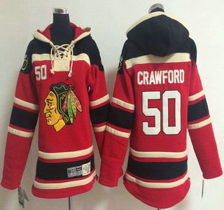 Old Time Hockey Chicago Blackhawks #50 Corey Crawford Red Kids Hoody