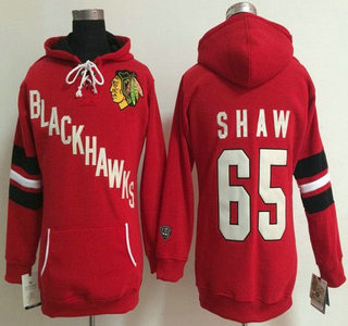 Old Time Hockey Chicago Blackhawks #65 Andrew Shaw Red Womens Hoody