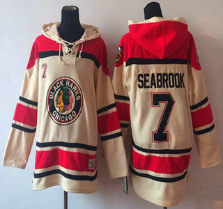 Old Time Hockey Chicago Blackhawks #7 Brent Seabrook Cream Hoody