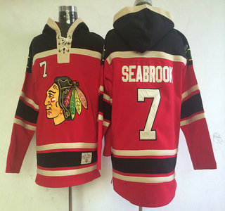 Old Time Hockey Chicago Blackhawks #7 Brent Seabrook Red Hoody
