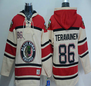 Old Time Hockey Chicago Blackhawks #86 Teuvo Teravainen Cream Hoodie