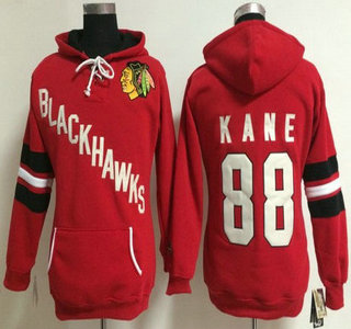 Old Time Hockey Chicago Blackhawks #88 Patrick Kane Red Womens Hoody