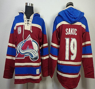 Old Time Hockey Colorado Avalanche #19 Joe Sakic Red Hoody