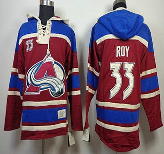 Old Time Hockey Colorado Avalanche #33 Patrick Roy Red Hoody