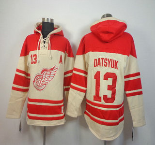 Old Time Hockey Detroit Red Wings #13 Pavel Datsyuk Cream Hoody