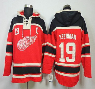Old Time Hockey Detroit Red Wings #19 Steve Yzerman Red Hoody