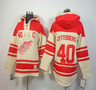 Old Time Hockey Detroit Red Wings #40 Henrik Zetterberg Cream Hoody