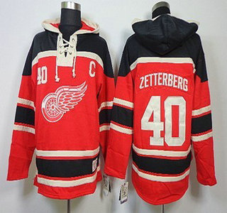Old Time Hockey Detroit Red Wings #40 Henrik Zetterberg Red Hoody